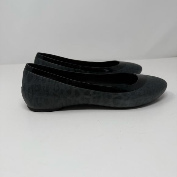 CROCS Shoes - Crocs Flats Women's 11 Leopard Print Black Grey Lina Shiny Preppy Normcore EUC